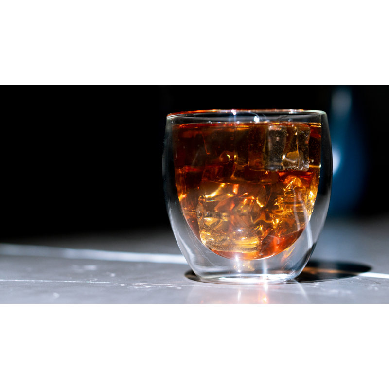 8.5oz Double Wall Insulated Glass Coffee Mugs Set of 4