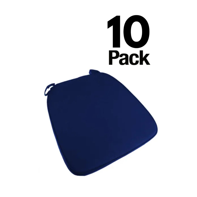 2" Thick Chiavari Chair Pad with hook & loop fastener Straps by Chivari, Navy Blue