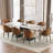 63'' to 94.5” Extendable Dining Table For 8-10 with Sintered Stone Tabletop and Metal Base-84821206