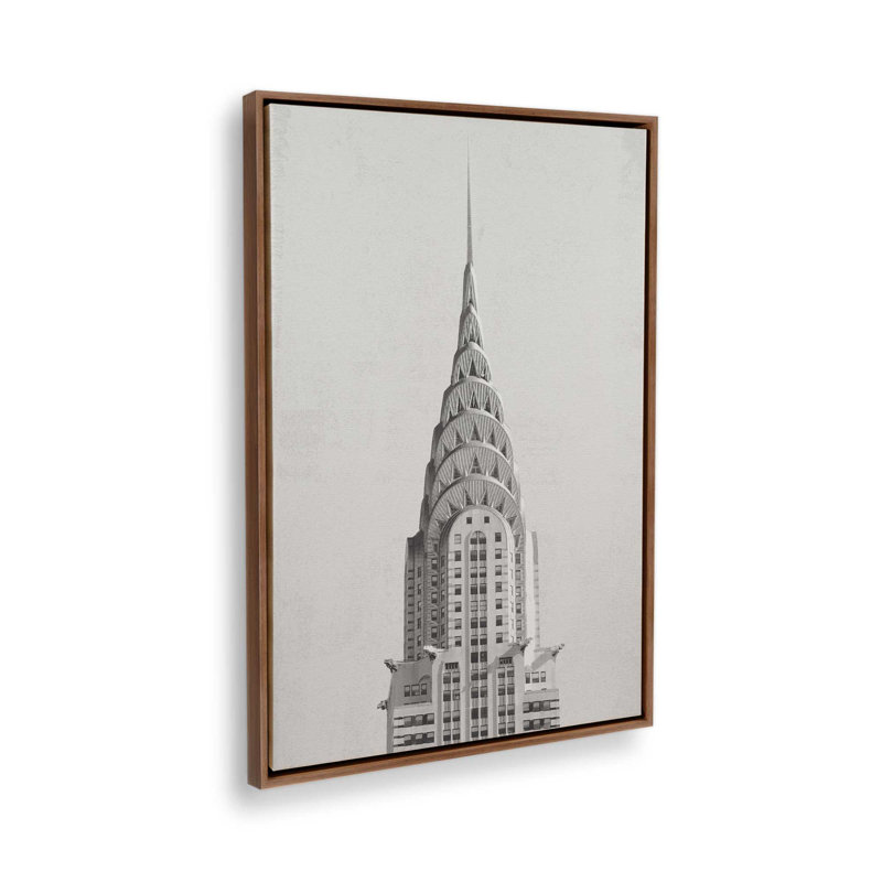 Impression sur toile de Chrysler Building NYC, Brun, H 37,5 po x l 25,5 po, Impression sur toile flottante sans passe-partout