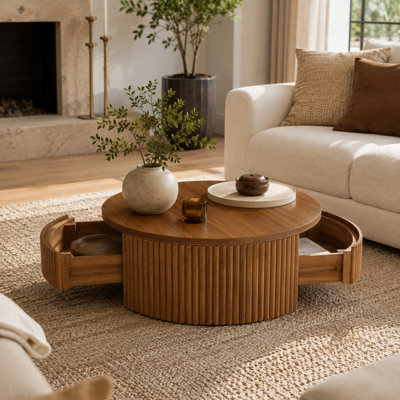 Table basse ronde cannelée Caston