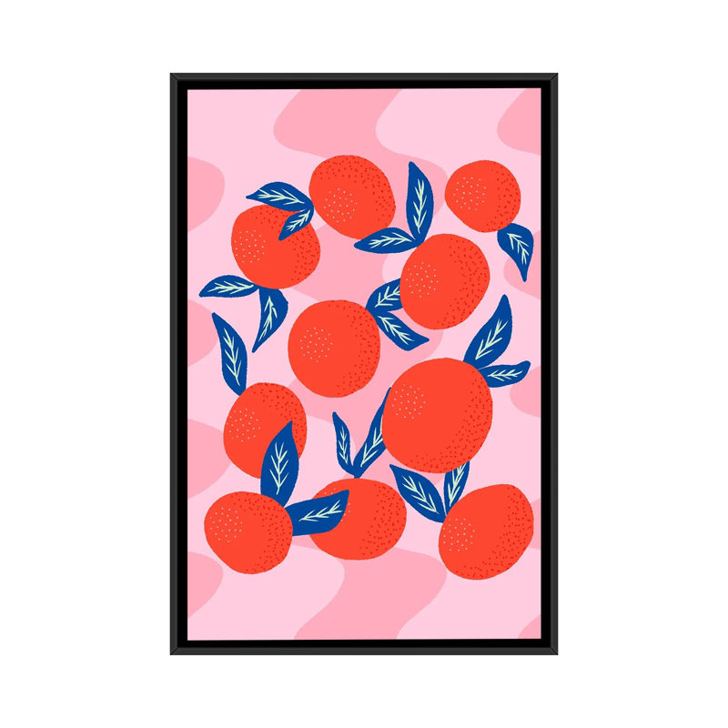 Mandarines colorées - reproduction d'art murale - toile encadrée, H 40 po x l 26 po, Noir