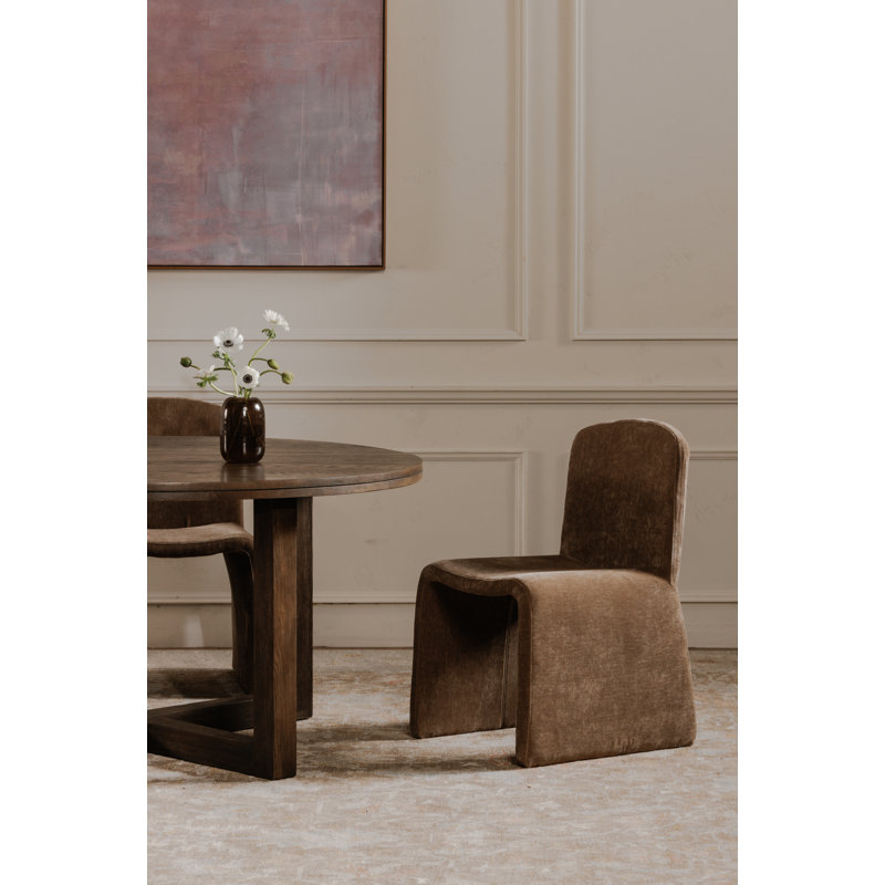 Ella Upholstered Dining Chair, Heather Beige Basketweave