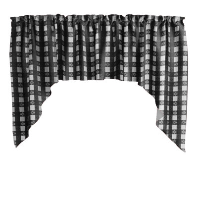 Poplin Tavern Gingham Checkered Swag Window Valance 58" Wide