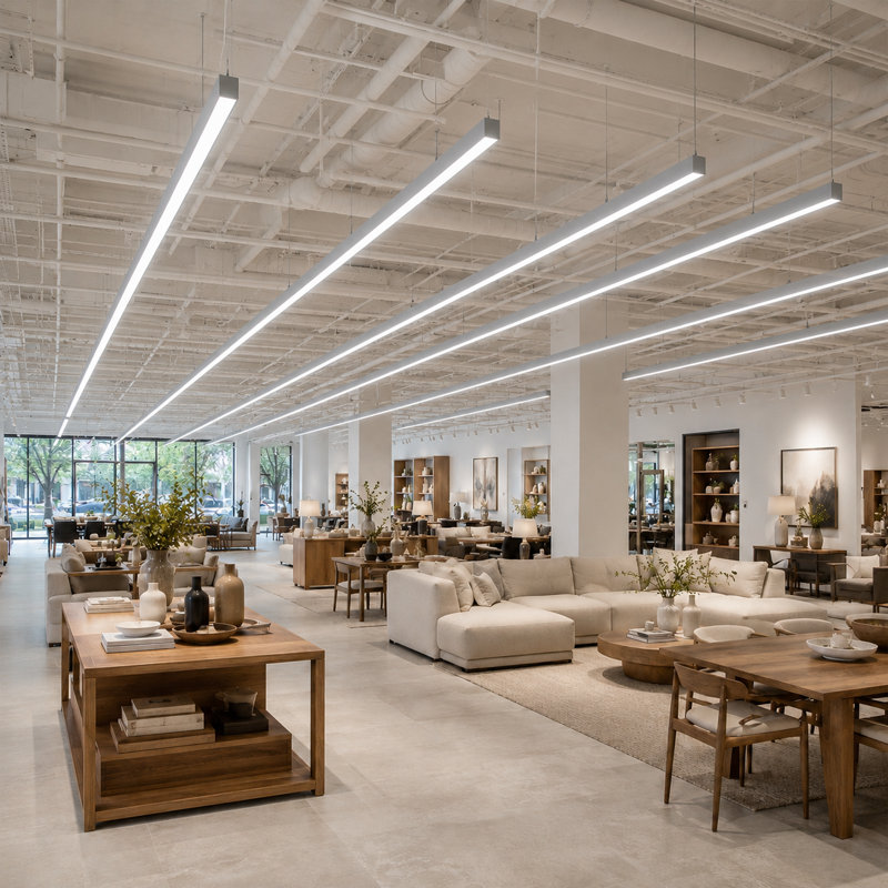 8FT 3CCT Dimmable Commercial Linear Light, 120V/277V, 80W, 9200lm, Anti-Glare, Linkable, Commercial and Warehouse Industrial, Silver Pack of 8