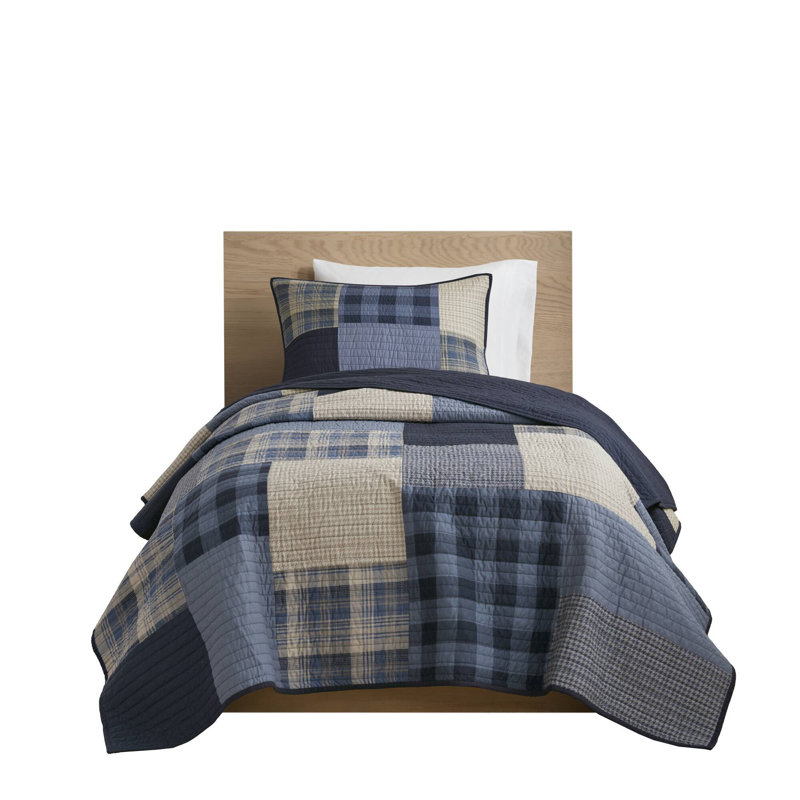 Premium Cotton Twin/twin Xl Bedding Sets, Modern Patchwork Quilt For All Seasons