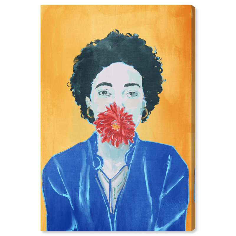 Silence with a Flower Gallery Wrapped Canvas Art Print