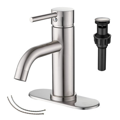 Single-Hole Single-handle Bathroom Faucet with Drain Assembly