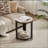 Rustic Wood Side Table with Black Metal Frame