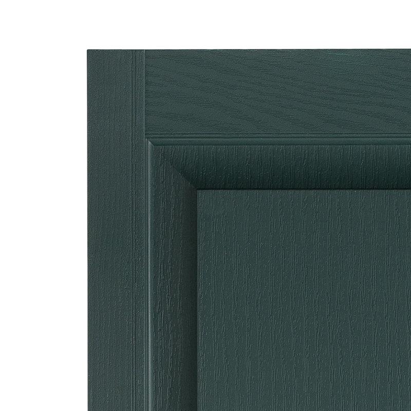 Heritage Green Polypropylene Raised Panel Exterior Shutters, 15'' x 55''