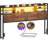 Storage Headboard with LED Lights, Bookcase Headboard with Charging Station-1740395105-1740395107