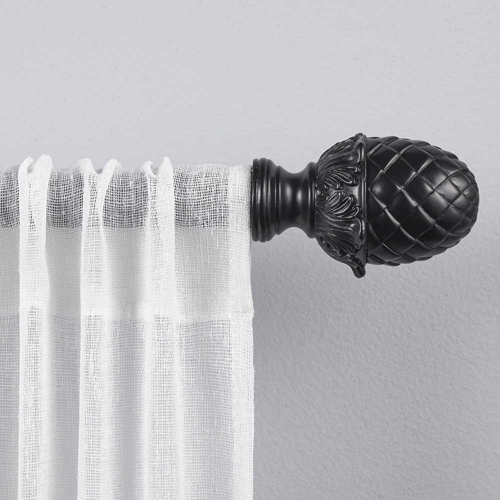 Nikhat Single Curtain Rod, 36" - 72", Black