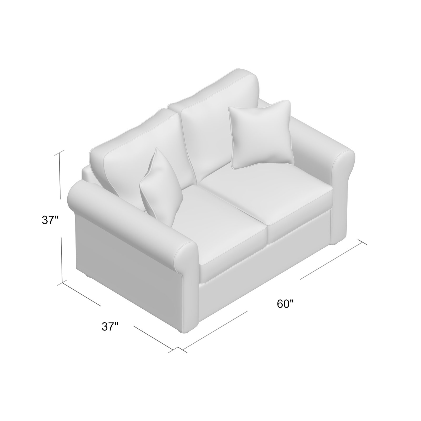 Warrington 60'' Upholstered Loveseat, Drusky Snow Sustain® Basketweave
