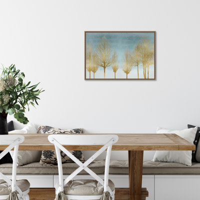 «Gold Forest On Aqua», reproduction encadrée sur toile par Kate Bennett