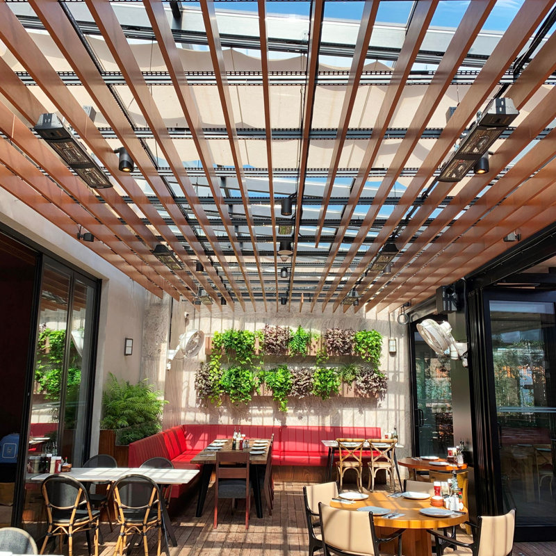 Electric Ceiling Mounted Patio Heater, Black