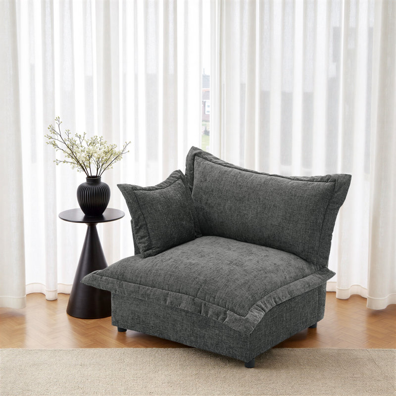 Upholstered Armchair, Dark Grey