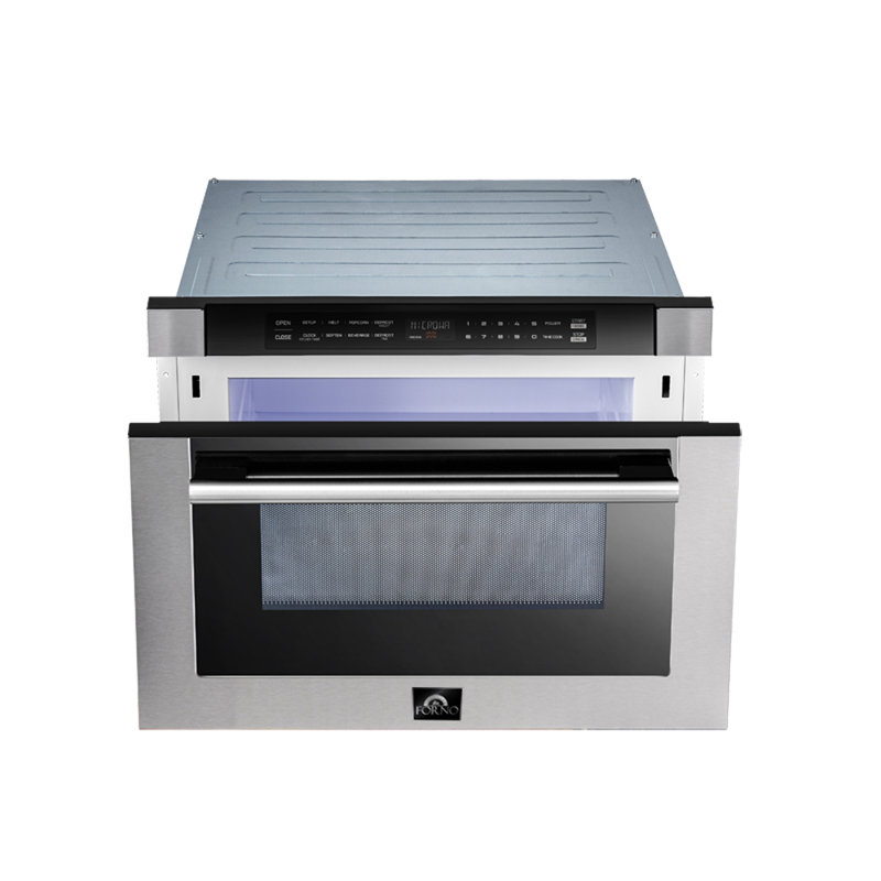 Tiroir pour micro-ondes 24 po Forno Capoliveri, acier inoxydable, 1,2 pi³, 1000 watts, encastré, 11 niveaux de puissance