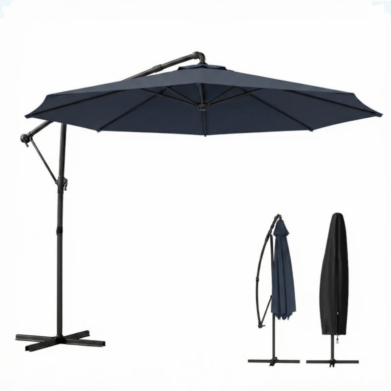 Parasol suspendu d'extérieur suspendu, parasol de patio, Marine