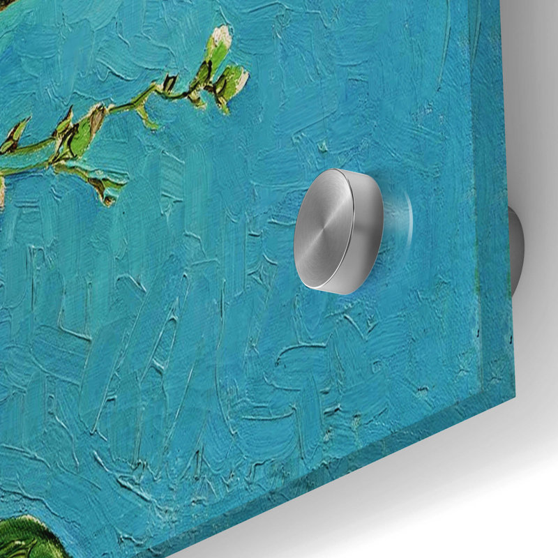 «Almond Blossoms» par Vincent Van Gogh, art mural en verre acrylique, H 36 po x l 36 po