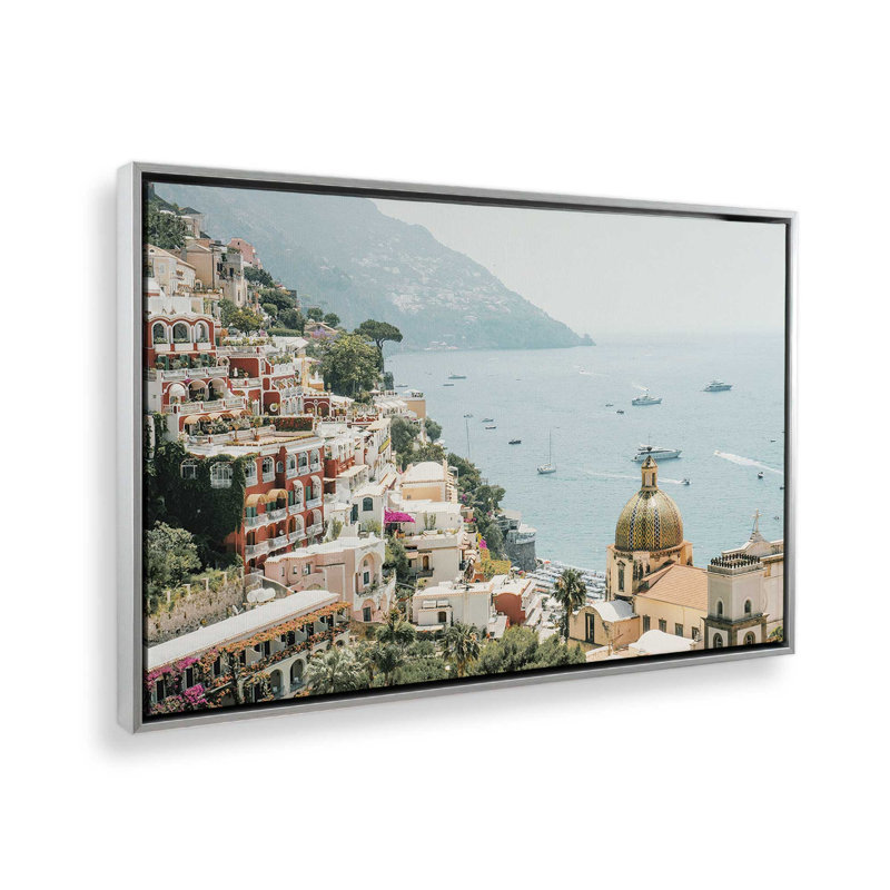 Impression sur toile Positano, H 8,75 po x l 12,75 po x P 1,75 po, Cadre en chrome poli, 1
