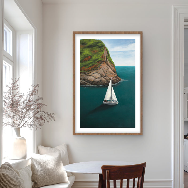 At Seda in porto venere - Sea Landscape, reproduction encadrée, Brun