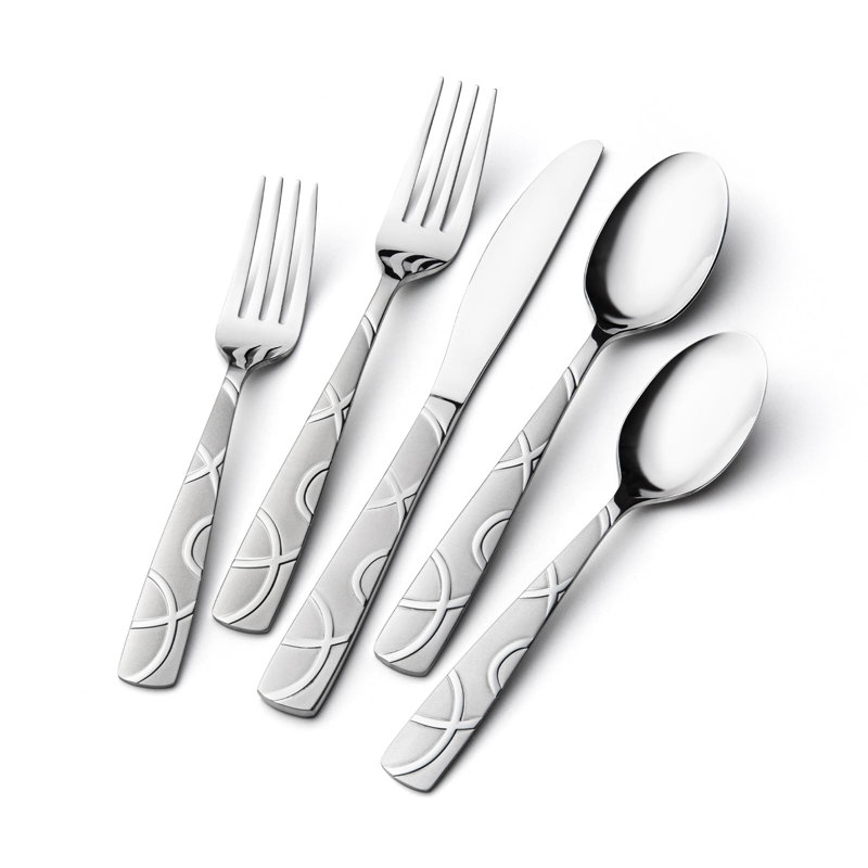 Ivy Bronx 20PCS Stainless Steel Silverware Set, Durable, Stain Resistant, Elegant Modern Design For Any Dining Occasion (Set of 20)