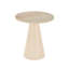 Table d'appoint d'appoint en teck avec plateau en marbre beige