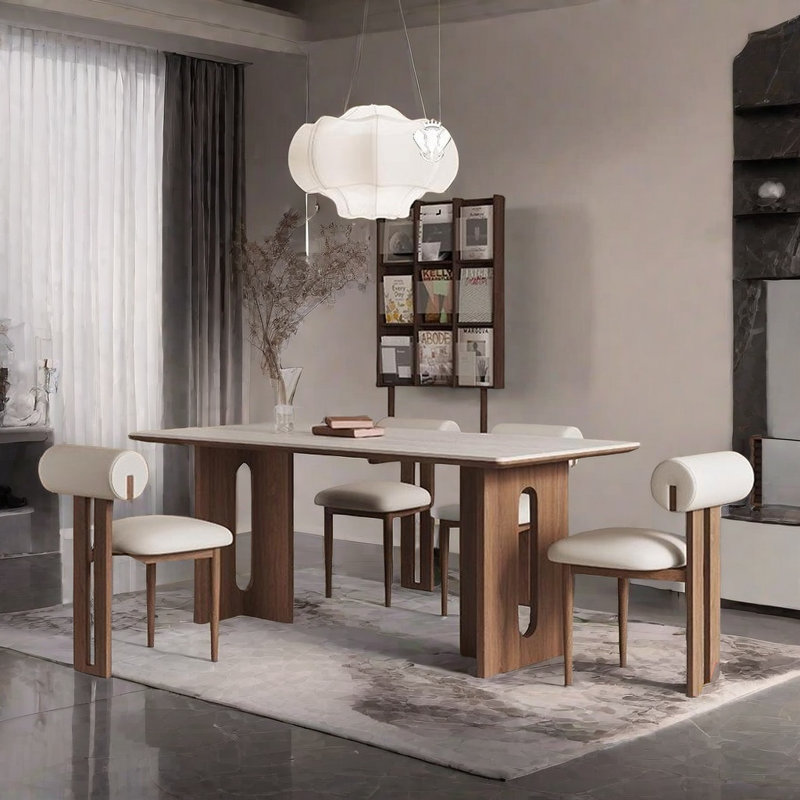 Ensemble de table et chaises de salle à manger de style rétro, H 29,52 po x L 70,86 po x l 31,49 po