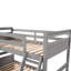 Lit superposé simple au-dessus d'un lit double en bois massif, gris - Lit de rangement durable: offre amplement d'espace pour les effets personnels