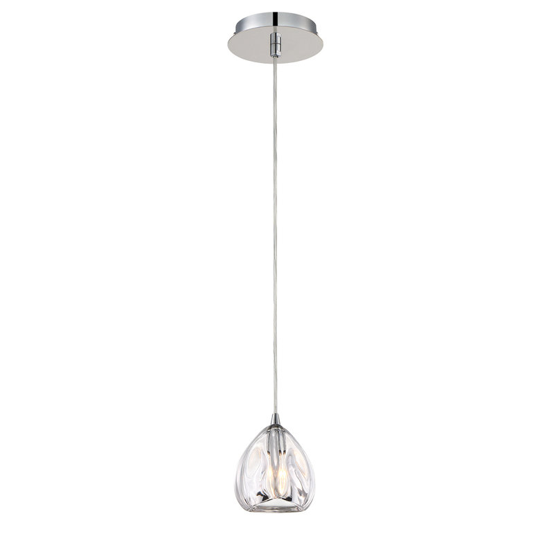 Luminaire suspendu simple 1 lumières Lucido, Transparent