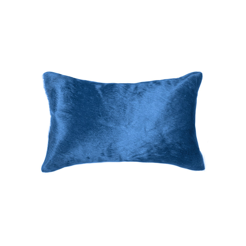 12" x 20" Chevron Cowhide Throw Pillow, Sky Blue