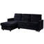 Canapé modulaire 81,5 po avec canapé-lit réversible, velours et méridienne avec rangement