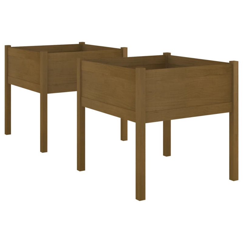 Alastaire Wood Planter Box, 70cm H x 70cm W x 70cm D, Brown