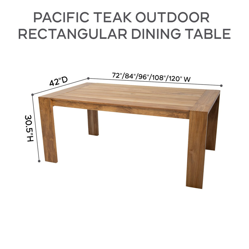 Pacific Rectangular Dining Table, 30.5" H x 84" L x 42" W