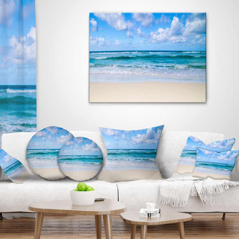 Coussin de plage Seashore, 16 po x 1 po, Carré