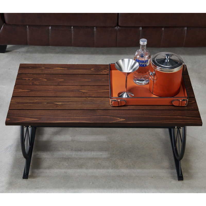 Arana Trestle Coffee Table, Warm Oak