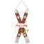 Wooden Welcome Skis With Christmas Stockings Hanging Decoration - 23.5"