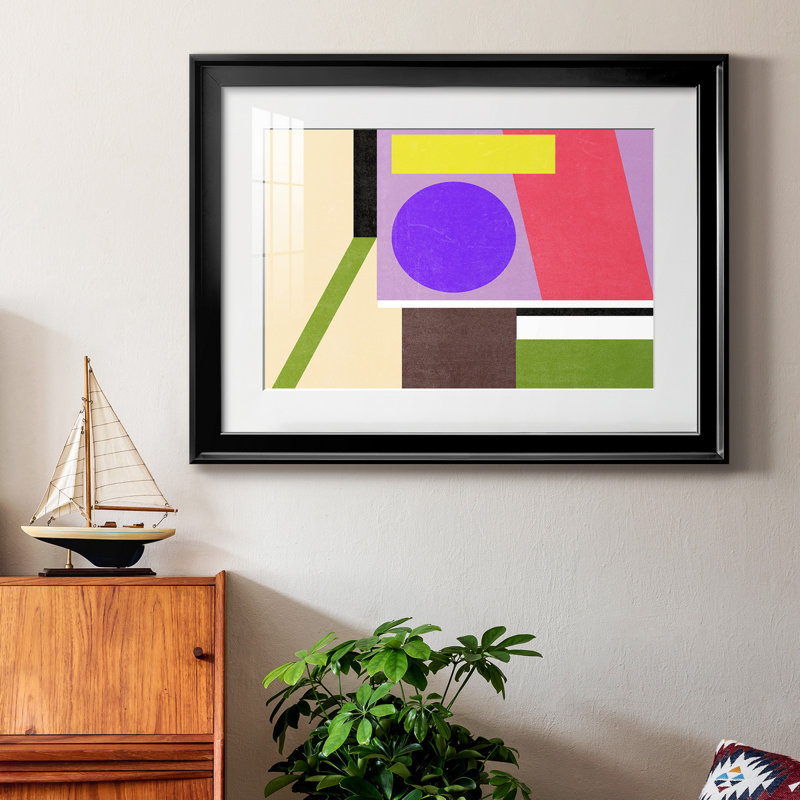 Composition de couleur II, Papier avec cadre noir, H 26,5 po x l 36,5 po x P 1 po, Blanc