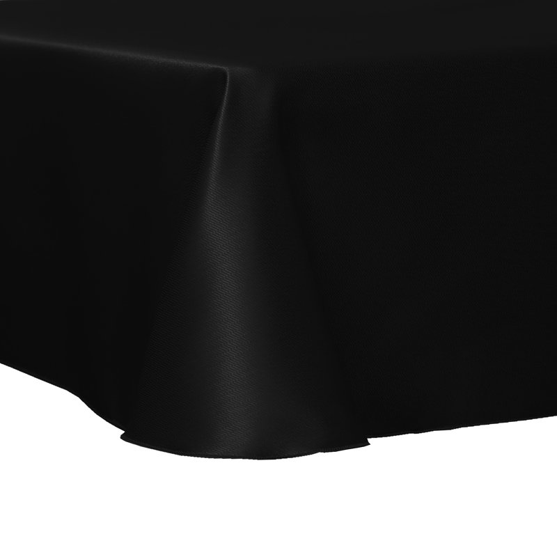 Ultimate Textile Herringbone - Fandango 60 X 102-Inch Oval Tablecloth, Black