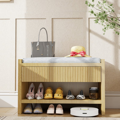Banc de rangement rembourré pour chaussures