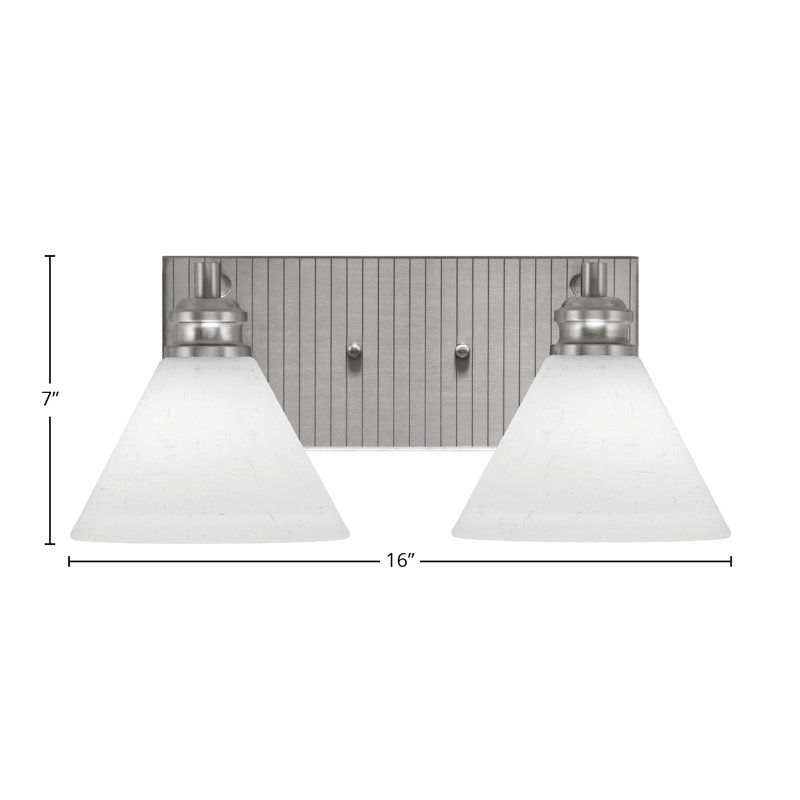 Éclairage pour meuble-lavabo à 2 lumières Jarodd, Nickel brossé