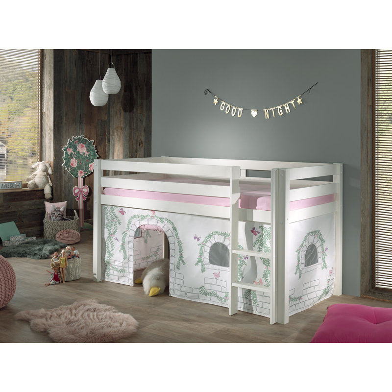 Pino European Single (90 x 200cm)  Mid Sleeper Loft Bed, Standard, White