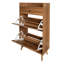 Shoe Rack Cabinet With 2 Doors & 1 Drawer - Double Layer, 45lb Load, Artistic Carving, 9.61in Width, Walnut Colour Capacity, Design, 42.51in Height