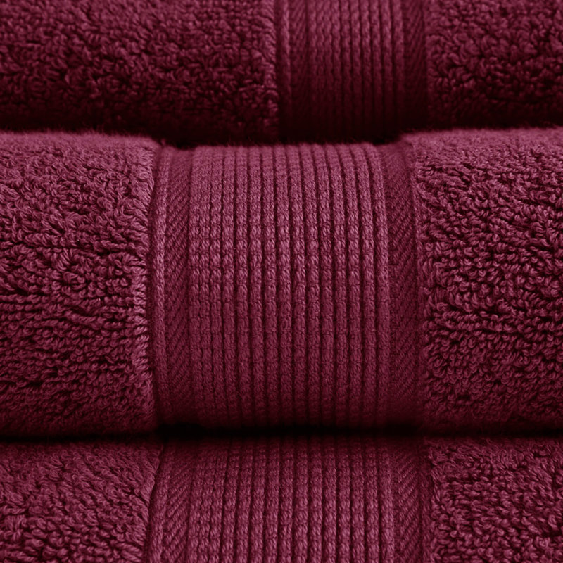 100% Cotton 8 Piece Antimicrobial Towel Set, Burgundy