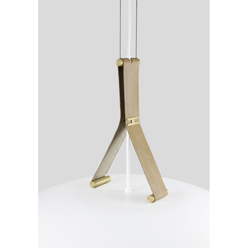 Volo 36" LED Pendant, White Washed Oak Disc, White, 3000K