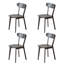 Ensemble de 4 chaises d'appoint 100% chêne massif H 17,7 po-353841314-363660954