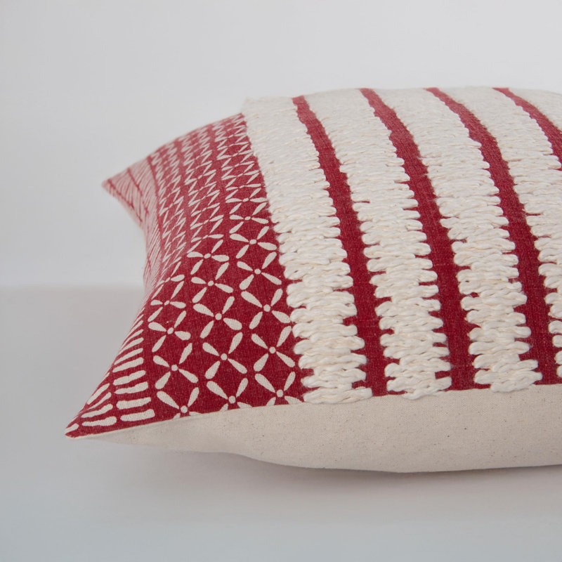 Coussin 100% coton, Mélange de duvet, Rouge