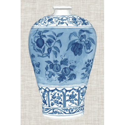 Ming Vase on Linen II by Naomi McCavitt - 1 Piece Wrapped Canvas Wall Art