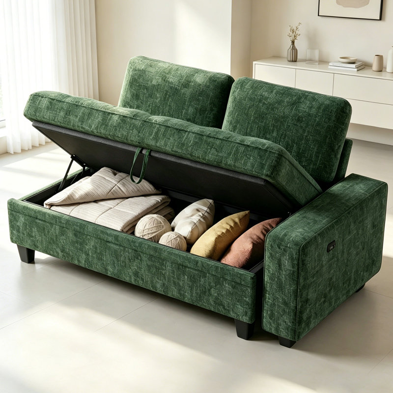 Melani 20'' Upholstered Sleeper Sofa, Green