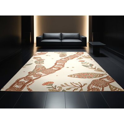 Tapis beige moelleux moelleux à motif de blocs bohémiens - reliure beige